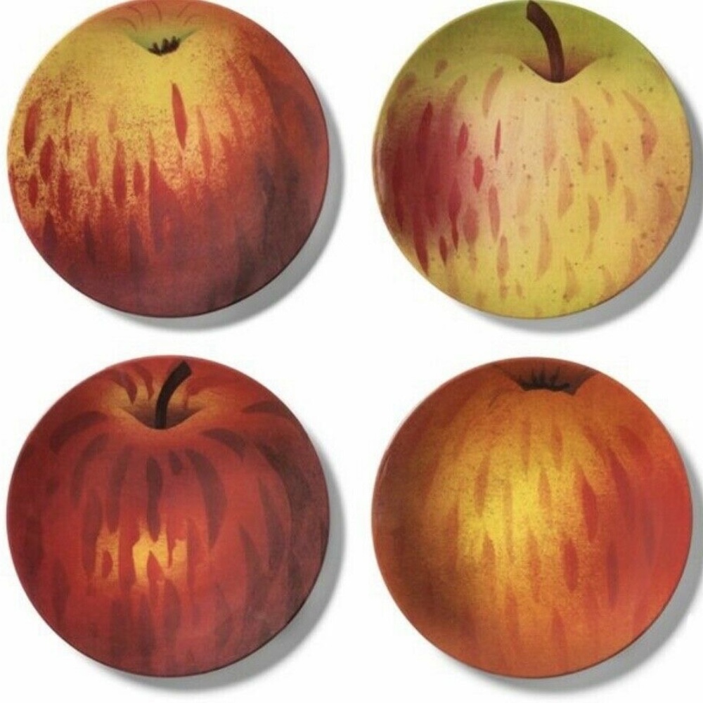NEW! John Derian Target Melamine Salad Plate Set 4 pc Fruit Apple Print